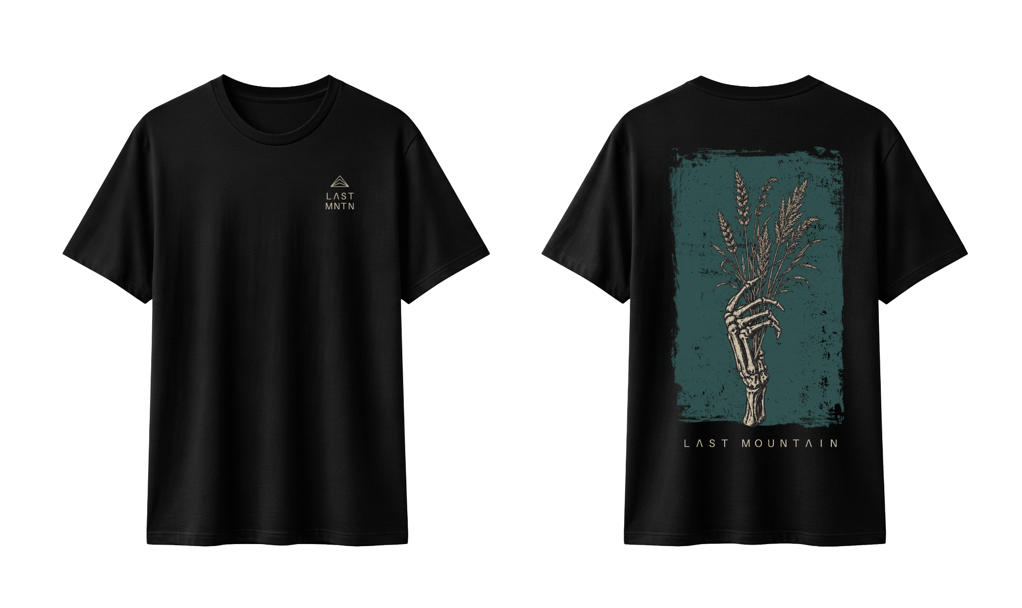 Black Last Mountain shirt, front and back